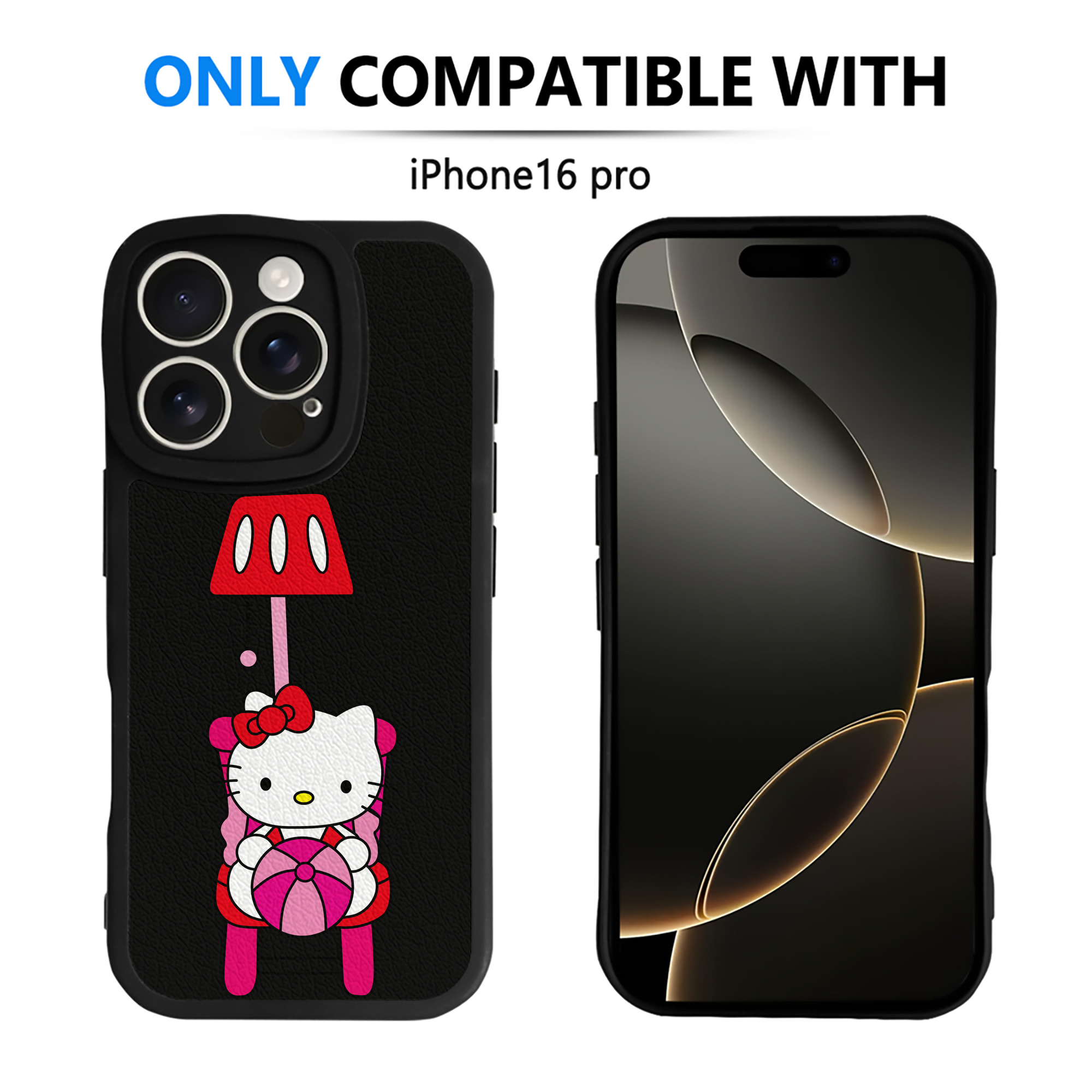 （画像用） Hello Kitty ハローキティ 【iPhone 16シリーズ対応】シリコンスマホケース（レザー調） 材質：シリコン